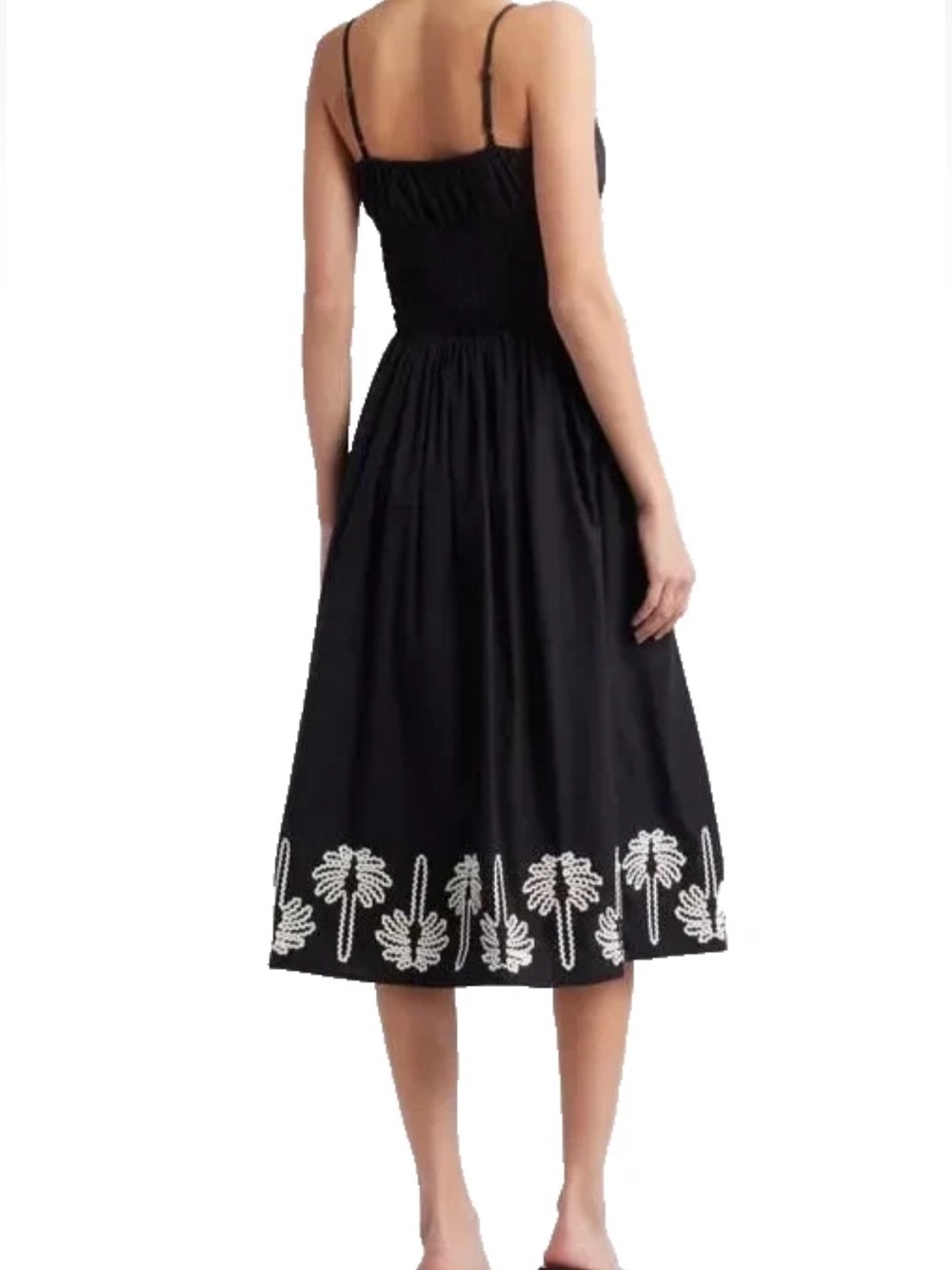 Rails Baja Dress in black with ivory palm tree embroidery. - Picture 3 of 7